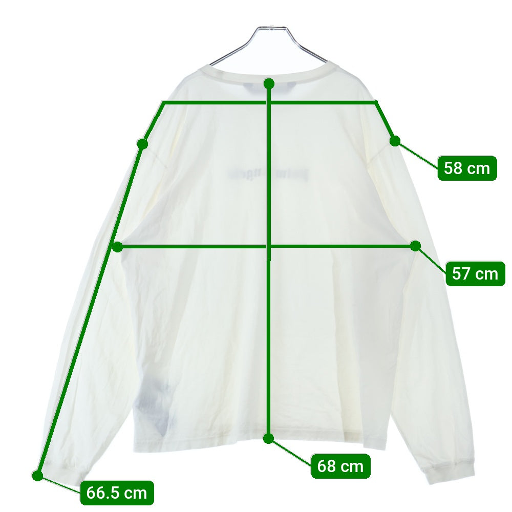 Palm Angels(パームエンジェルス) ロゴプリント ロングスリーブ カットソー 長袖Tシャツ ホワイト PMAB046S24JER001