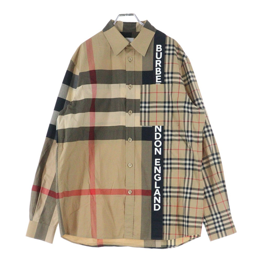 BURBERRY(バーバリー) ラバーロゴプリント チェックシャツ 長袖シャツ ベージュ THTHAGAR129SAMTHTHAGAR129SAM