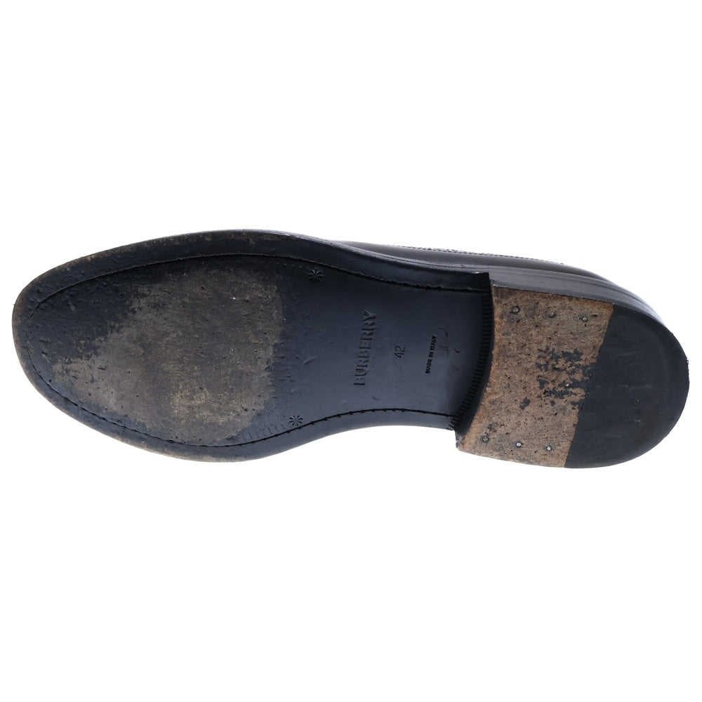 BURBERRY LONDON(バーバリーロンドン) TAILOR BROGUE チェックパネル レザーシューズ ブラック/ベージュ 42 ITBROSRLLOC