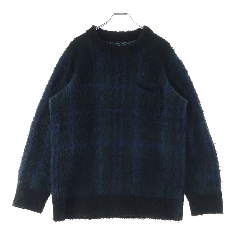 Sacai(サカイ) 24AW Plaid Knit Sweater チェック ウール ニットセーター 24-03449M ネイビー