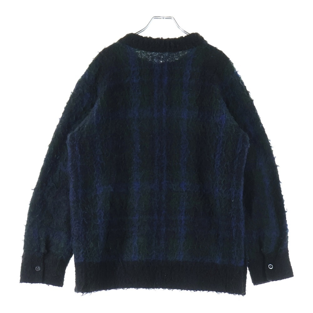 Sacai(サカイ) 24AW Plaid Knit Sweater チェック ウール ニットセーター 24-03449M ネイビー