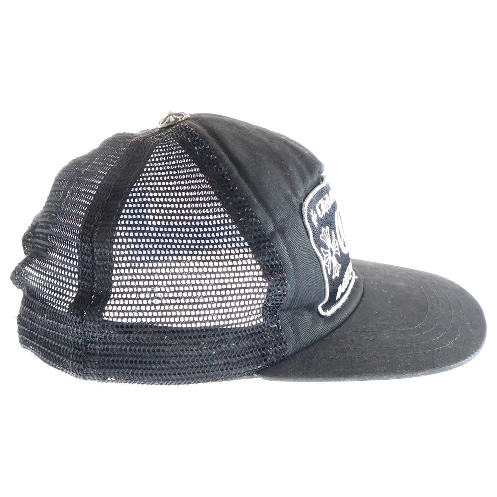 CHROME HEARTS(クロムハーツ) RUCKER CAP トラッカーキャップ CH刺繍パッチクロスボール付メッシュ帽子 ブラック