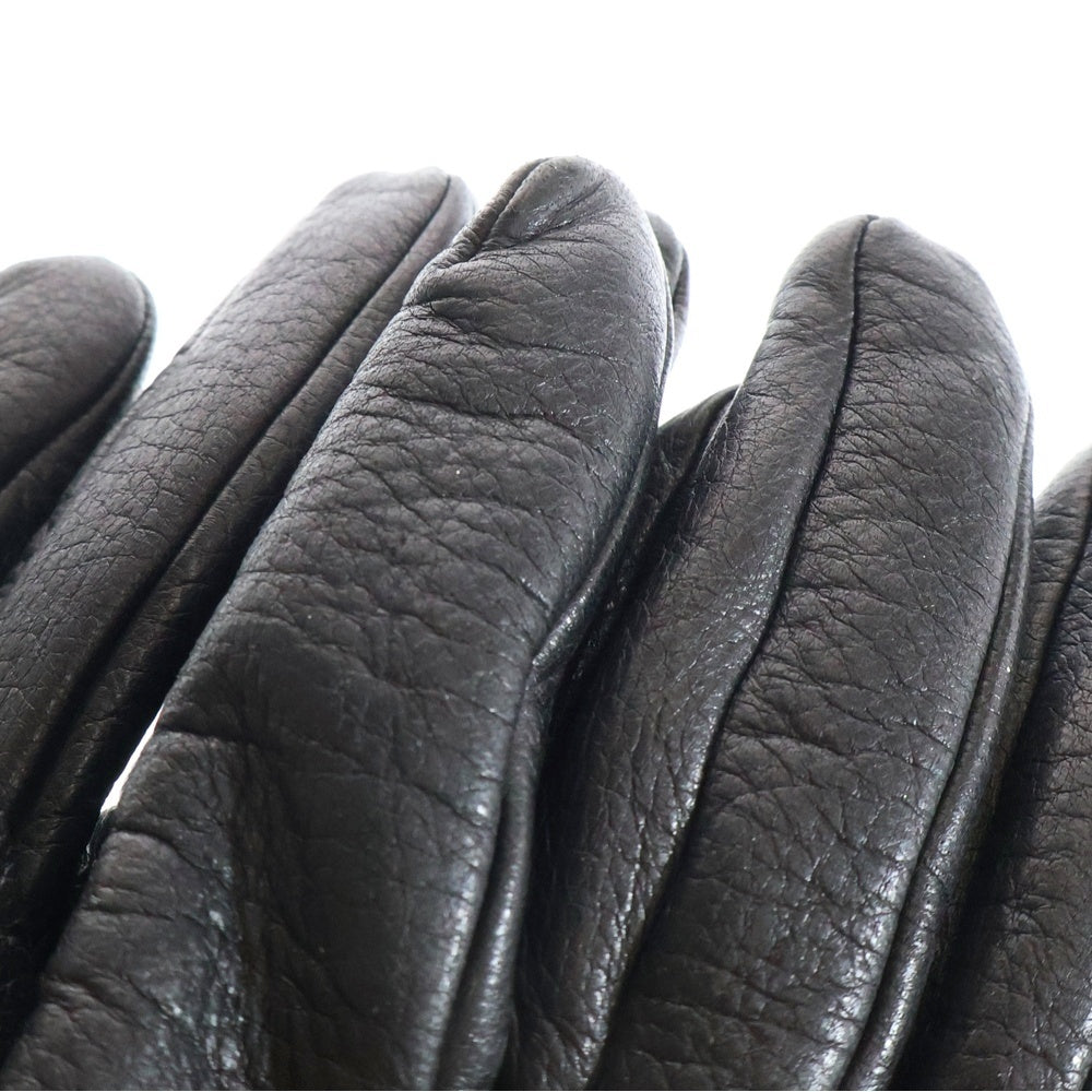 CHROME HEARTS(クロムハーツ) DGR ZIP GROVE ダガージップ アフターダイヤ レザーグローブ ブラック