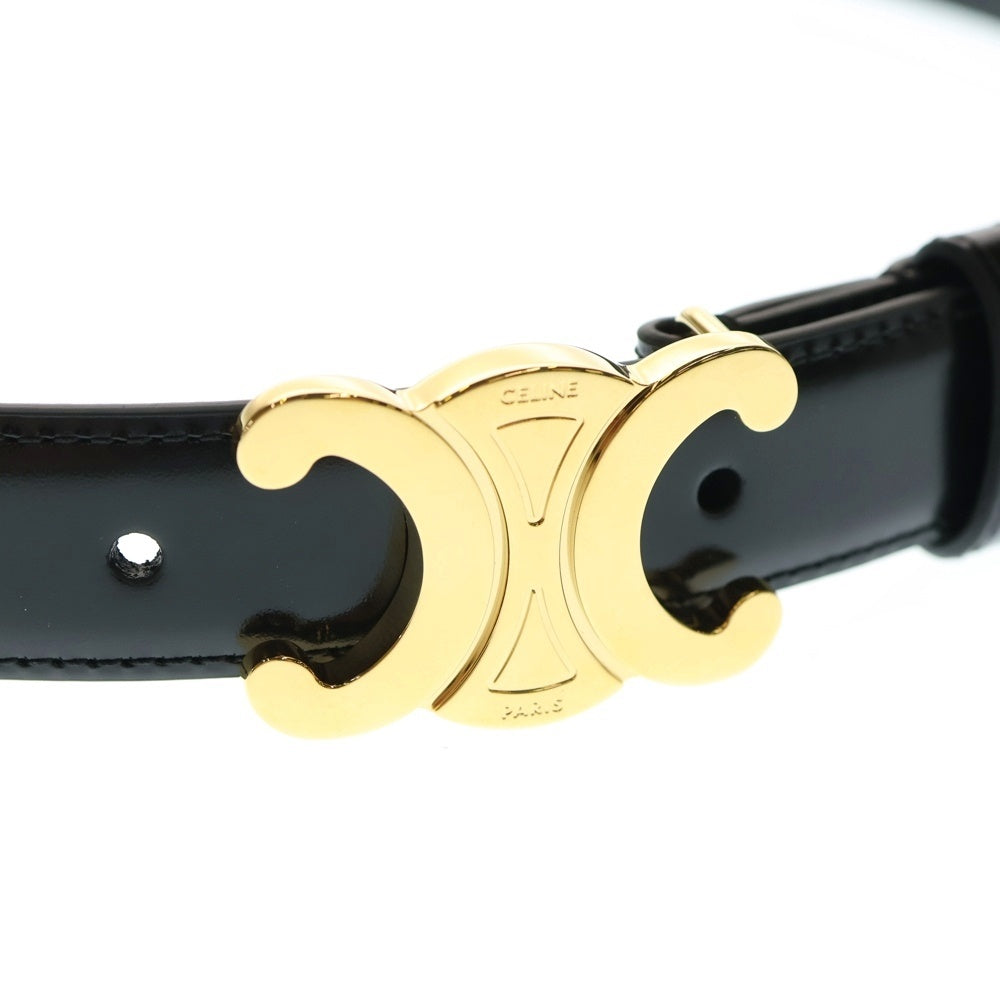 CELINE(セリーヌ) トリオンフバックル レザーベルト F-NE-1295 ブラック/ゴールド
