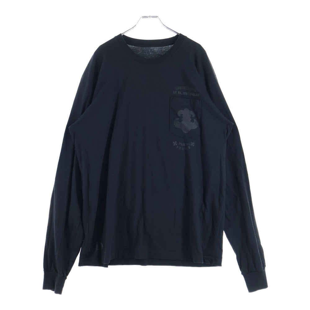 CHROME HEARTS(クロムハーツ) Paris 18 AV. Montaigne L S Tee パリ限定BSフレアプリント 長袖Tシャツ カットソー ロンT ブラック