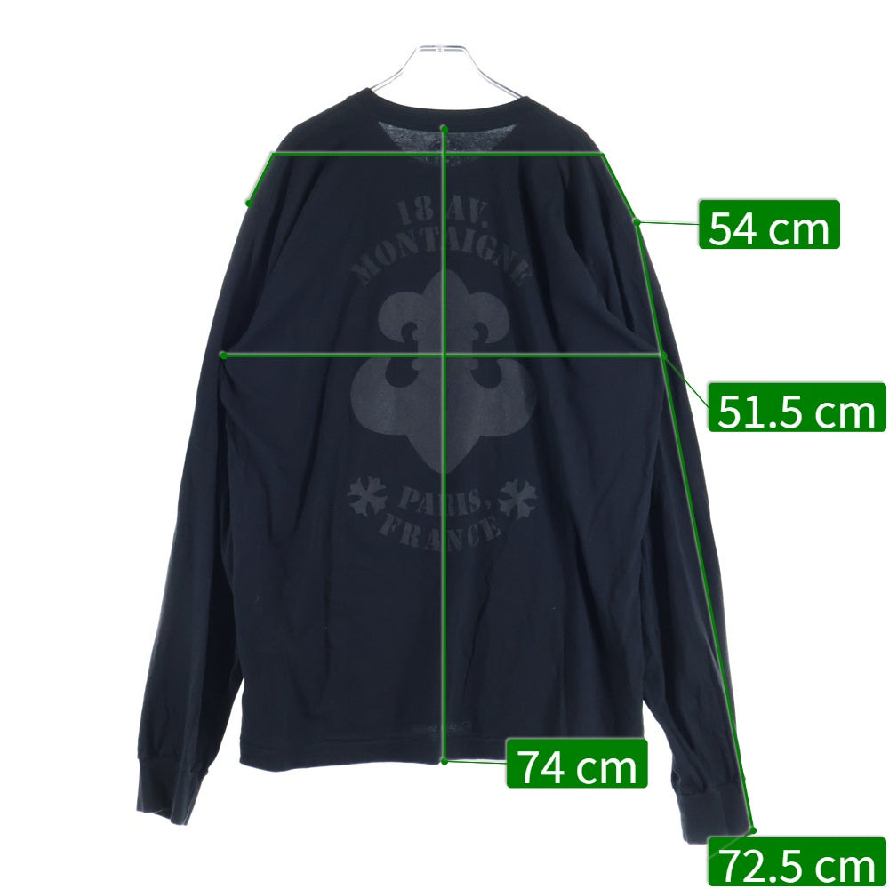 CHROME HEARTS(クロムハーツ) Paris 18 AV. Montaigne L S Tee パリ限定BSフレアプリント 長袖Tシャツ カットソー ロンT ブラック