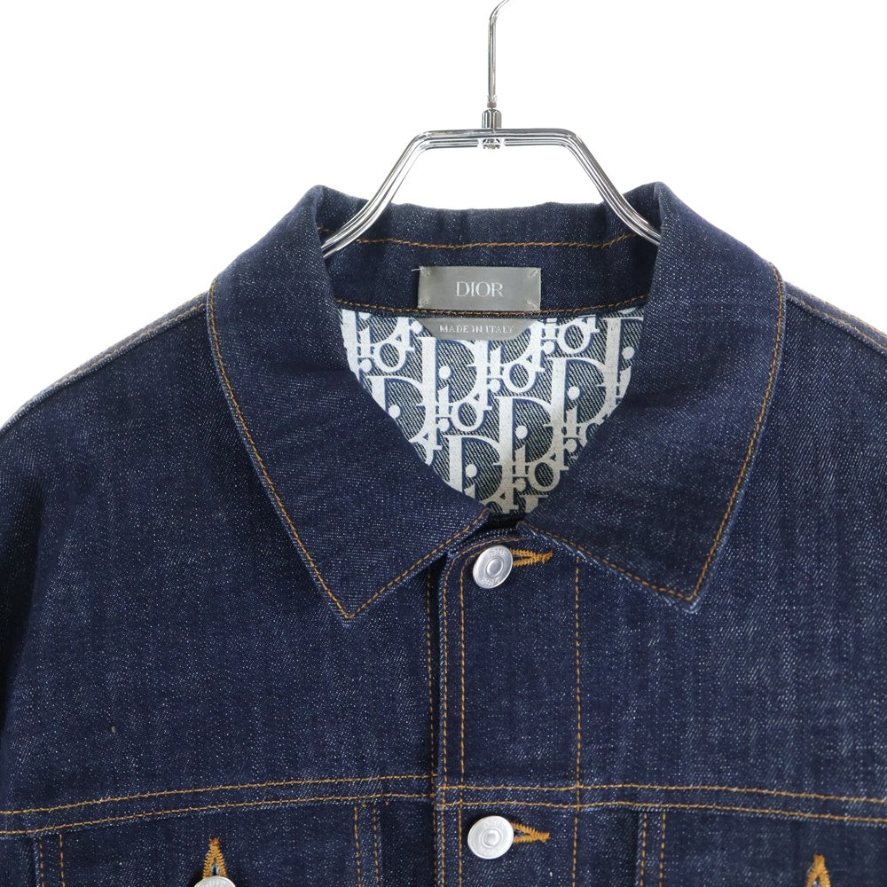 DIOR(ディオール) 20SS 裏地オブリーク トロッター総柄プリント デニムジャケット 013D482B226X インディゴ