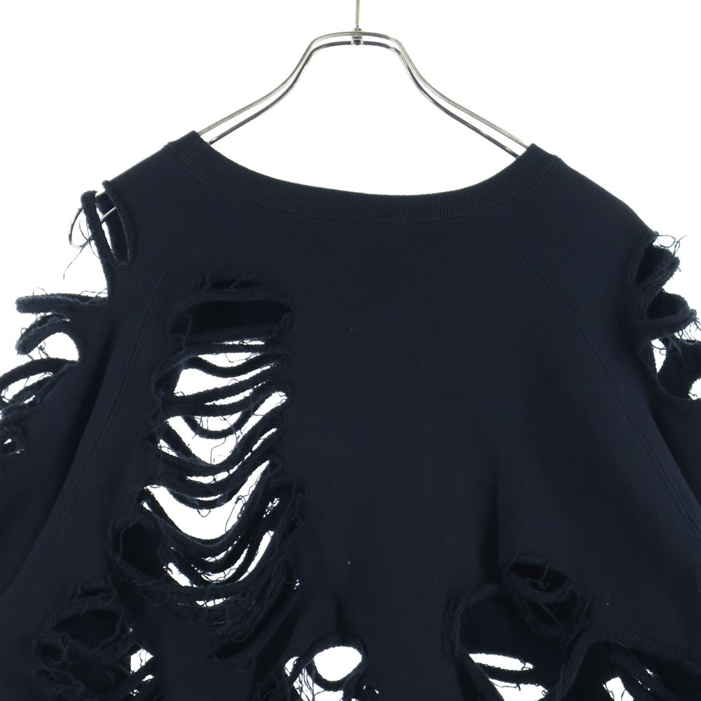 JUN / NAKAYAMA(ジュンナカヤマ) 23AW デストロイ加工クルーネックスウェットトレーナー JN-FW23-C001 ブラック