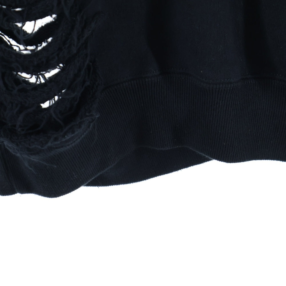 JUN / NAKAYAMA(ジュンナカヤマ) 23AW デストロイ加工クルーネックスウェットトレーナー JN-FW23-C001 ブラック