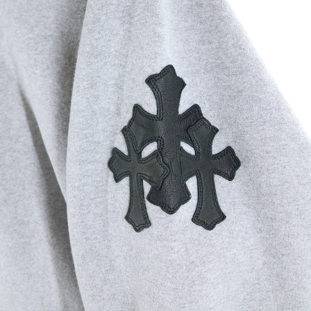 CHROME HEARTS(クロムハーツ) Y NOT CRS PATCH PLVR ワイノット クロスパッチ スクロールラベル付き プルオーバーパーカー スウェットパーカー グレー