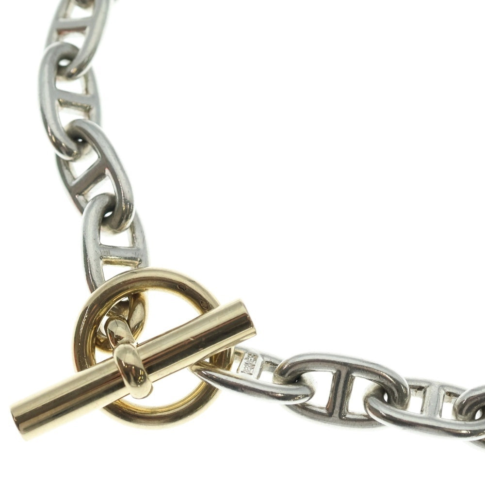 HERMES(エルメス) マルジェラ期 Chaine d'Ancre GM YG Mix シェーヌダンクルイエローゴールドミックスチェーンネックレス 29コマ シルバー/ゴールド