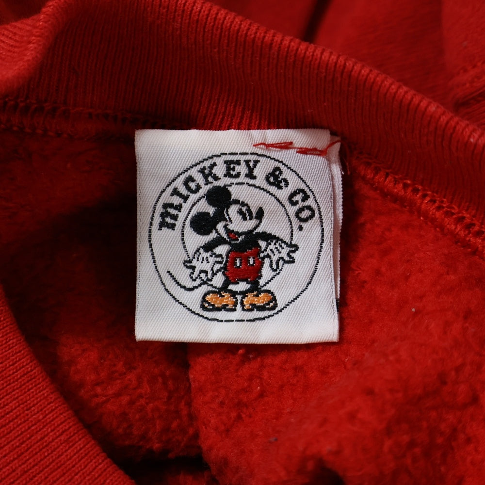 VINTAGE(ヴィンテージ) 90s DISNEY 青パンミッキー 両面プリント クルーネックスウェット レッド
