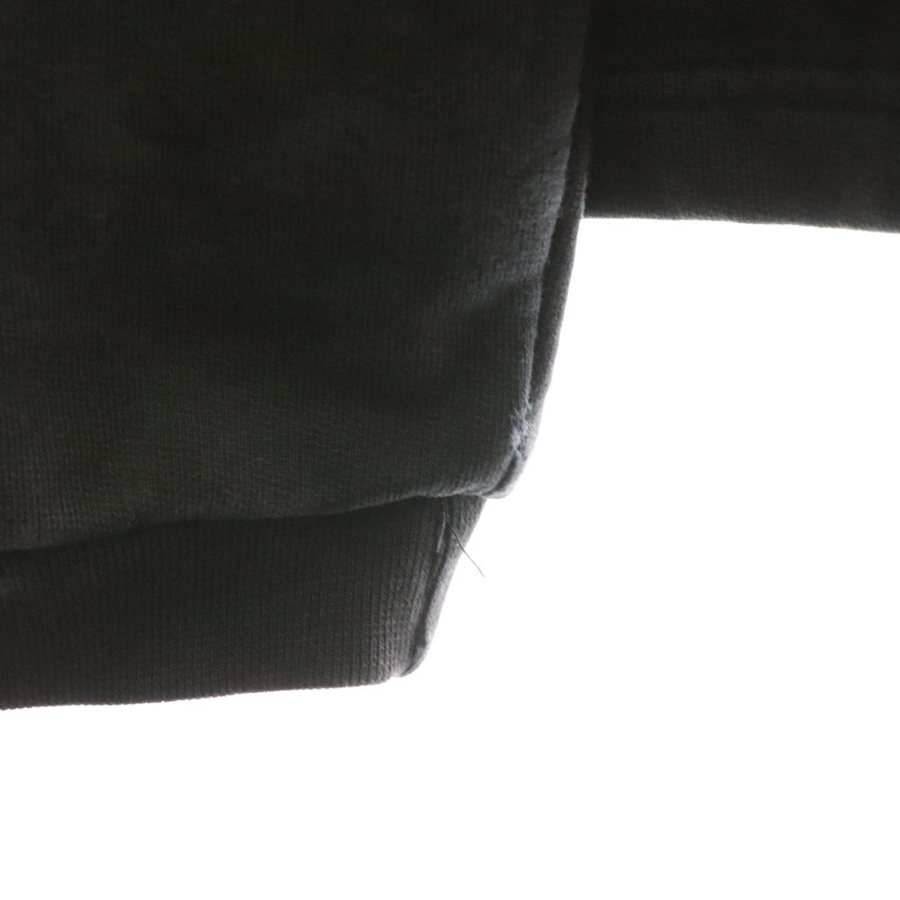 M+RC NOIR(マルシェノア) フロントロゴテープ ハーフジップパーカー ブラック