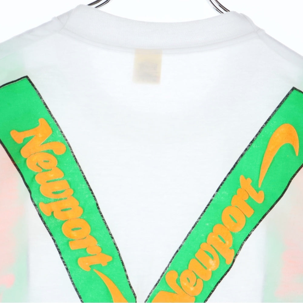 VINTAGE(ヴィンテージ) 90s NEWPORT ニューポート サスペンダー柄 両面プリント 半袖Tシャツカットソー ホワイト