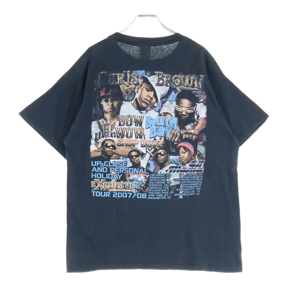 VINTAGE(ヴィンテージ) 00s CHRIS BROWN & BOW WOW HOLIDAY EXCLUSIVE TOUR クリスブラウン バウワウ ツアー プリント 半袖Tシャツカットソー ブラック