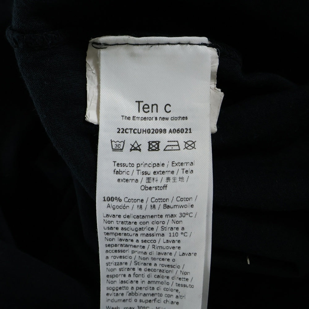Ten C(テンシー) フロントロゴプリントTシャツ ブラック 22CTCUH02098 A06021