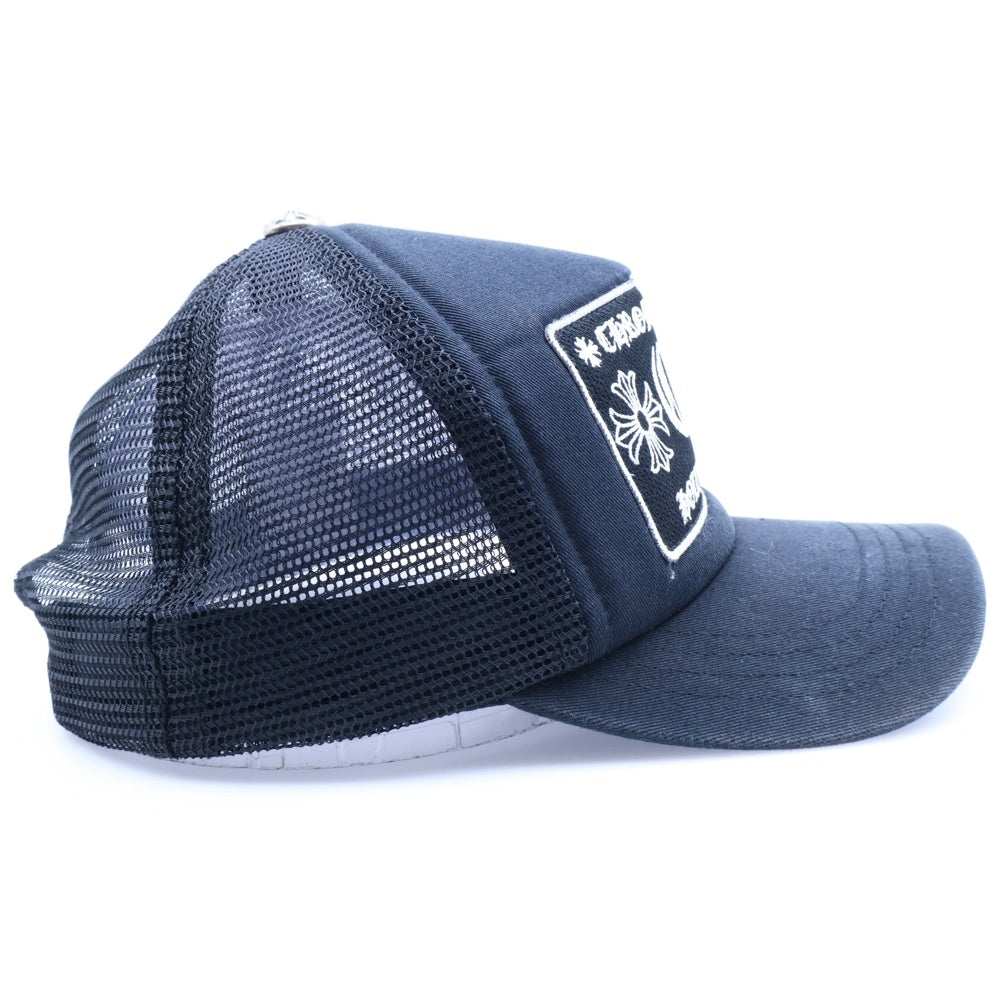 CHROME HEARTS(クロムハーツ) TRUCKER CAP トラッカーキャップ CH刺繍パッチクロスボール付メッシュ帽子 ブラック