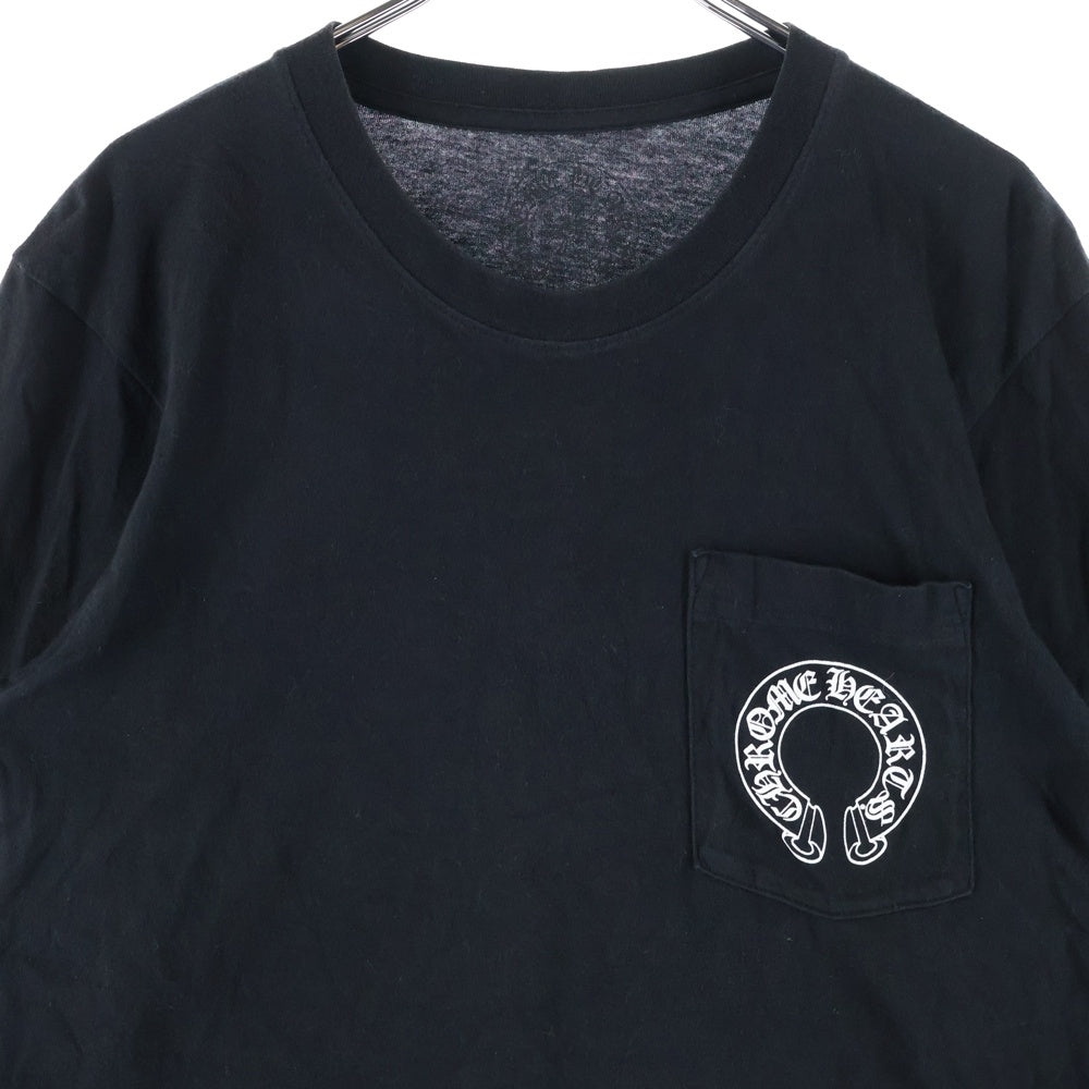 CHROME HEARTS(クロムハーツ) HORSESHOE L/S 袖フローラル バックホースシュープリント 長袖Tシャツ カットソー ブラック