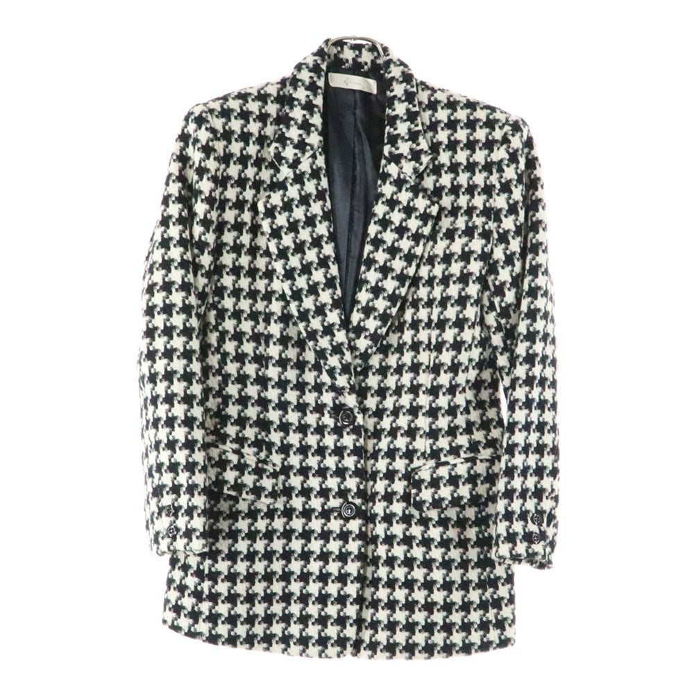 NO BRAND(ノーブランド) 千鳥柄 テーラードジャケット ブラック/ホワイト