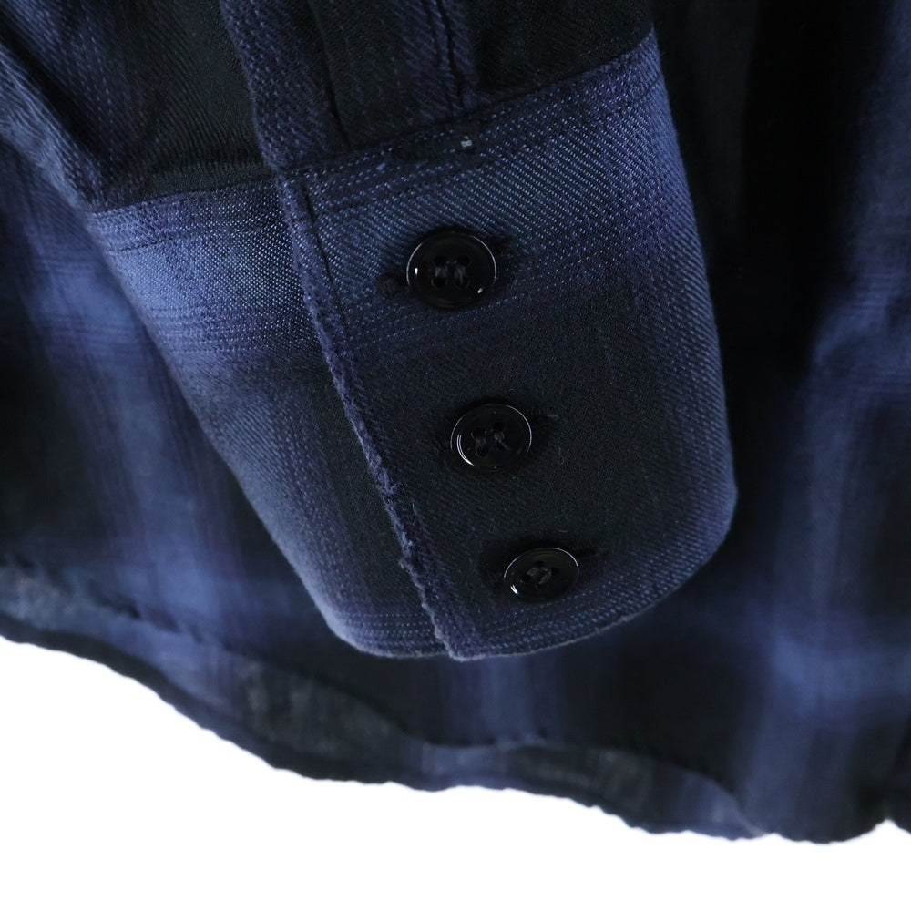 SAINT LAURENT PARIS(サンローランパリ) 16AW オンブレチェックウェスタン長袖シャツ ブルー/ブラック 455166 Y729B