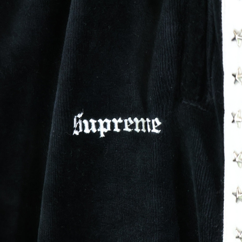 SUPREME(シュプリーム) 22AW Studded Velour Track Pant スタッズ ベロアトラックパンツ ブラック