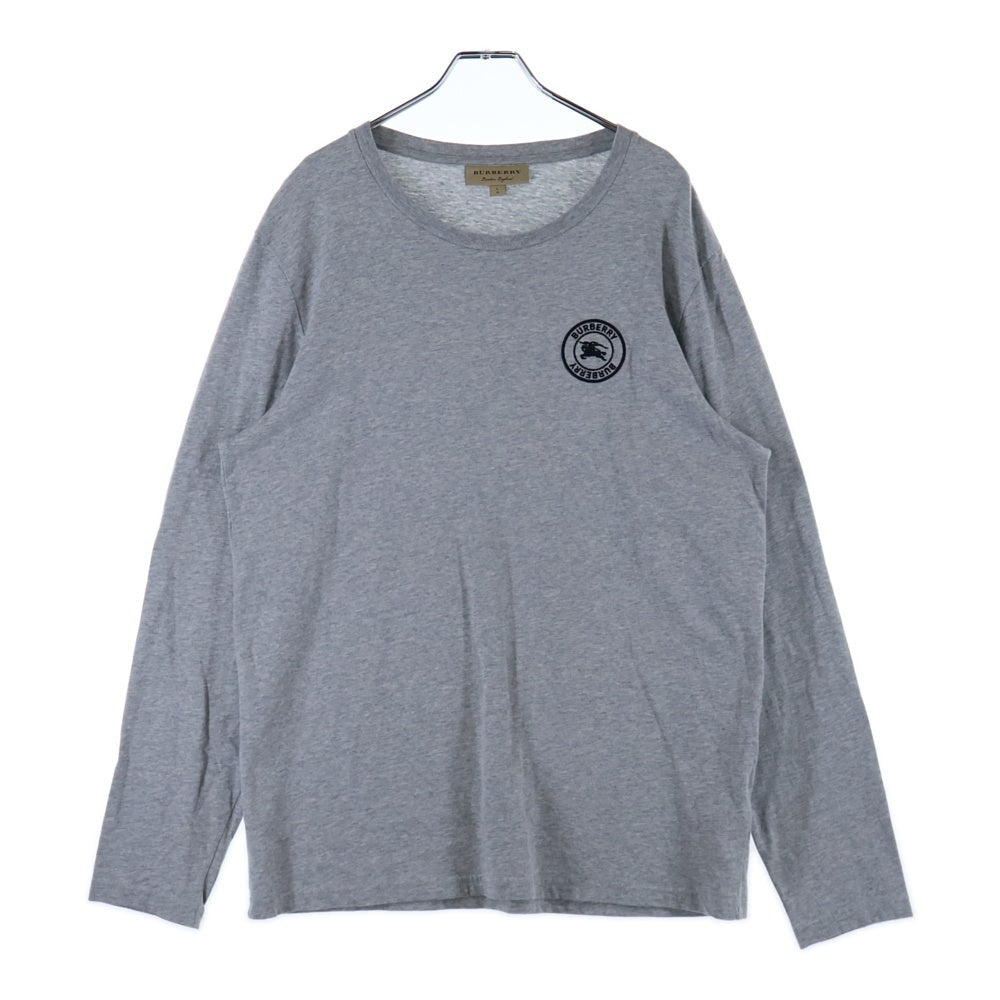 BURBERRY LONDON(バーバリーロンドン) Emblem Long Sleeve T-Shirt 8004255 エンブレムロゴ刺繍長袖Tシャツ ロンT グレー
