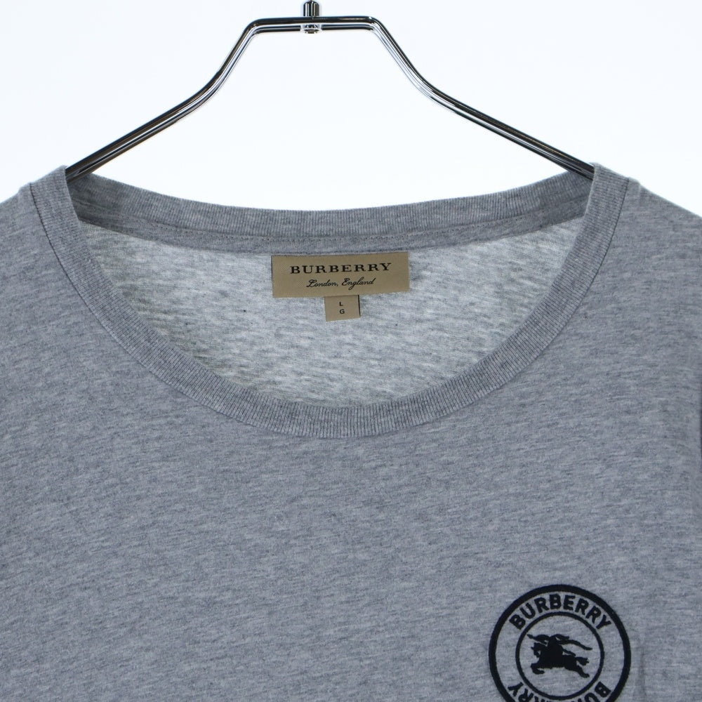 BURBERRY LONDON(バーバリーロンドン) Emblem Long Sleeve T-Shirt 8004255 エンブレムロゴ刺繍長袖Tシャツ ロンT グレー