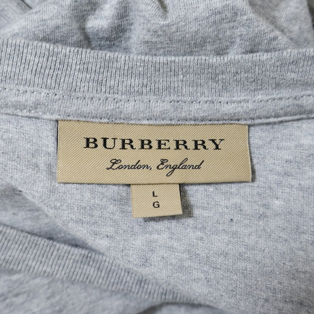 BURBERRY LONDON(バーバリーロンドン) Emblem Long Sleeve T-Shirt 8004255 エンブレムロゴ刺繍長袖Tシャツ ロンT グレー
