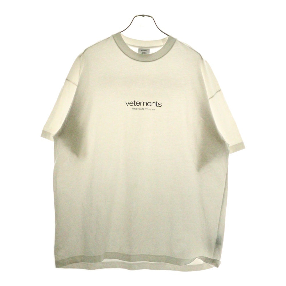 VETEMENTS(ヴェトモン) 24SS LIGHT JERSEY TEE UE64TR150W ラバーロゴ半袖Tシャツ ホワイト
