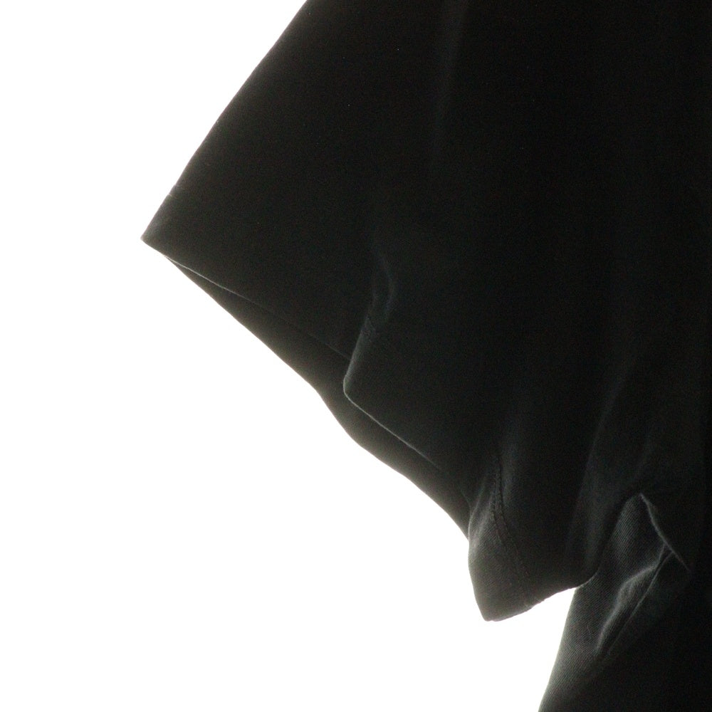 BALMAIN(バルマン) METALLIZED FLOCKED TEE EG010BB99 立体ロゴプリント半袖Tシャツ ブラック