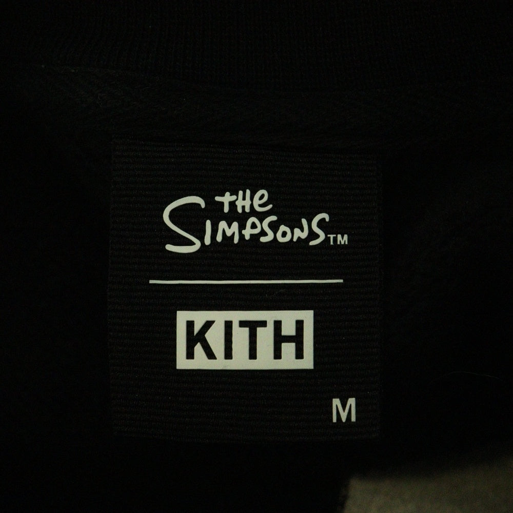 KITH(キス) ×THE SIMPSONS EMBROIDERED SWEAT シンプソンズ フロント刺繍 クルーネックスウェット ブラック 21-070-060-0015-1-0