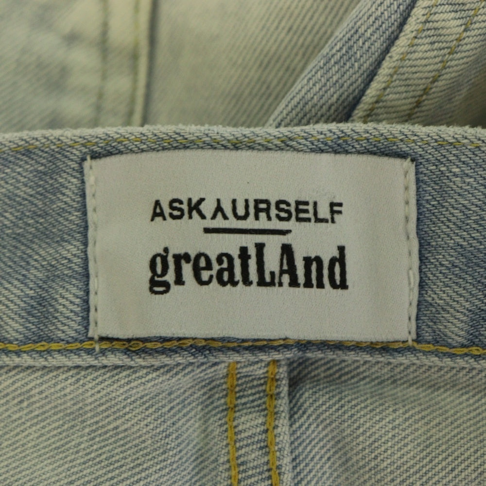 greatLand(グレイトランド) ×ASKYURSELF アスクユアセルフ ダメージ加工フレアデニム インディゴ