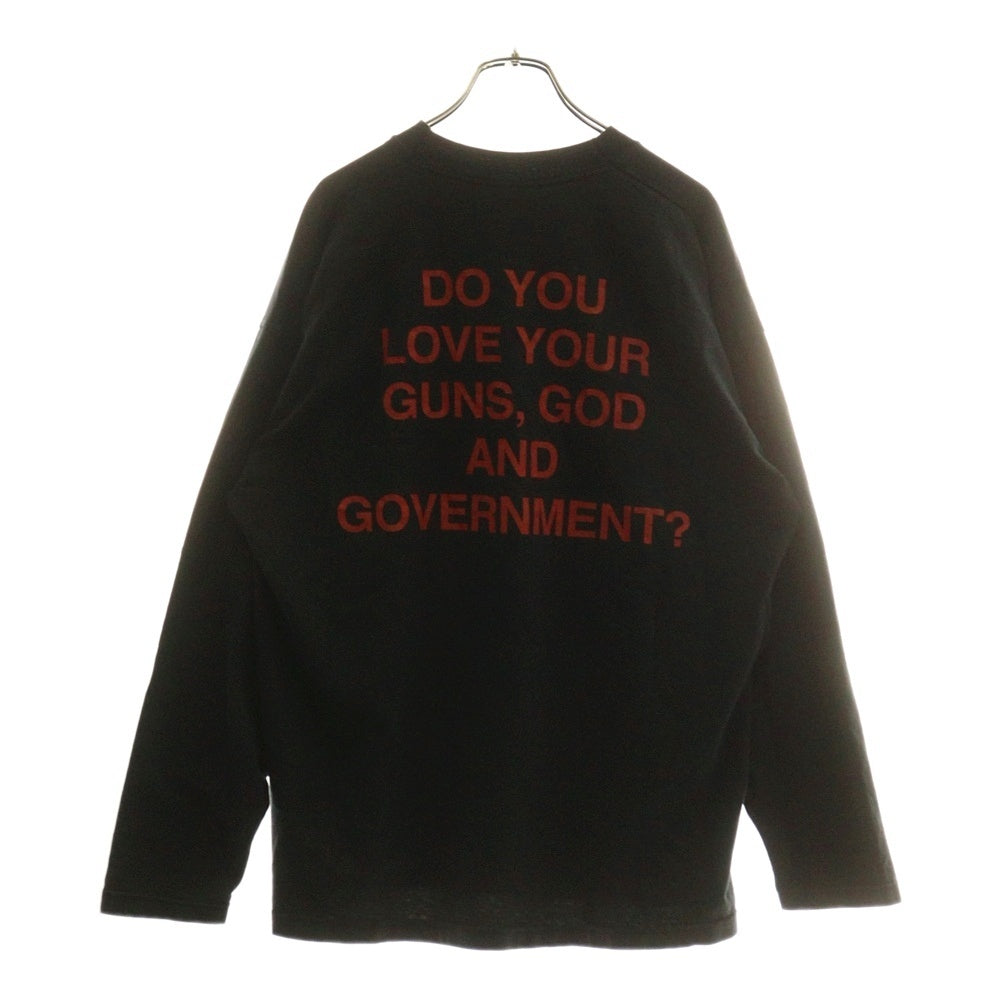 VINTAGE(ヴィンテージ) MARILYN MANSON GUNS GOD GOVERNMENT マリリンマンソン フロントプリント長袖Tシャツカットソー ブラック