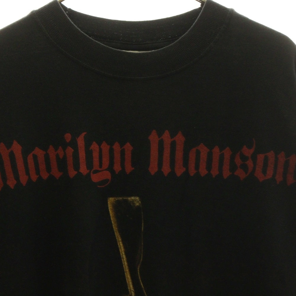 VINTAGE(ヴィンテージ) MARILYN MANSON GUNS GOD GOVERNMENT マリリンマンソン フロントプリント長袖Tシャツカットソー ブラック