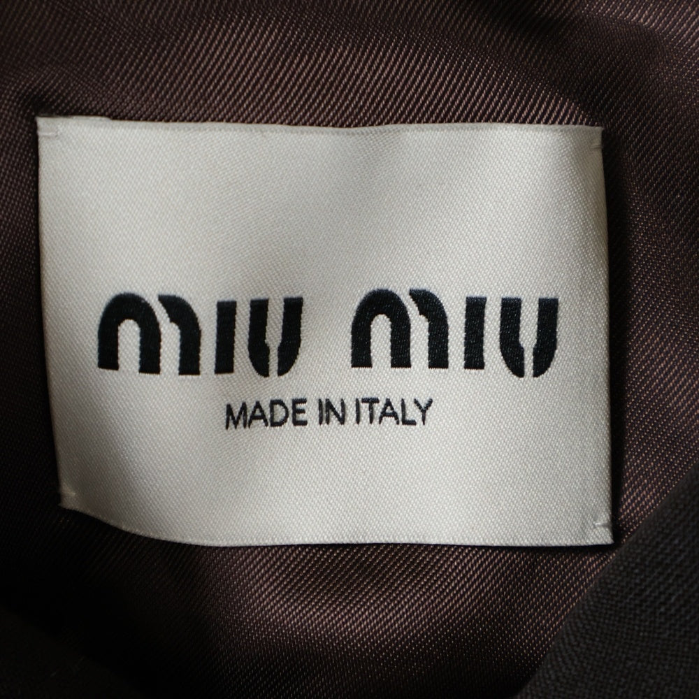 miumiu(ミュウミュウ) 24SS ロゴワッペン ジップアップジャケット ML1041 ブラウン