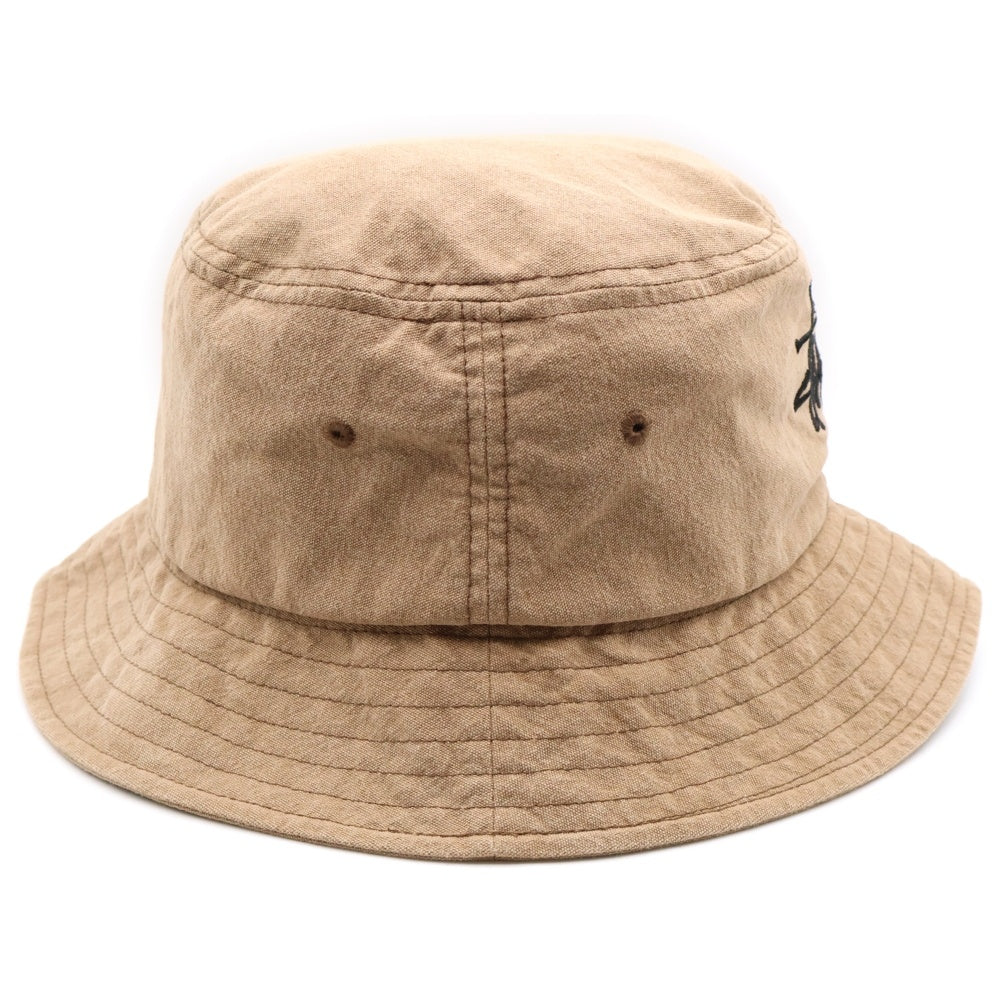 STUSSY(ステューシー) ロゴ刺繍コットンバケットハット ブラウン