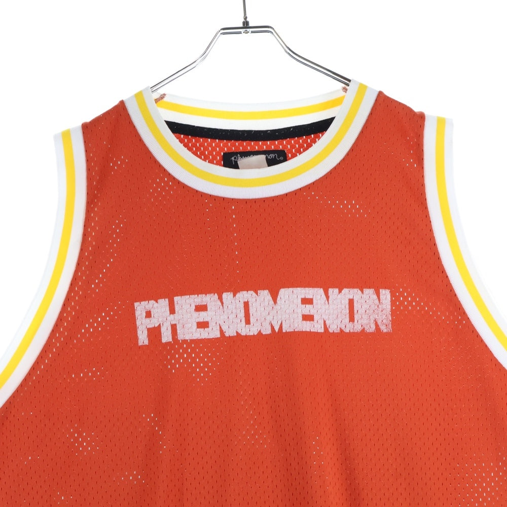 PHENOMENON(フェノメノン) ロゴプリントメッシュタンクトップ オレンジ