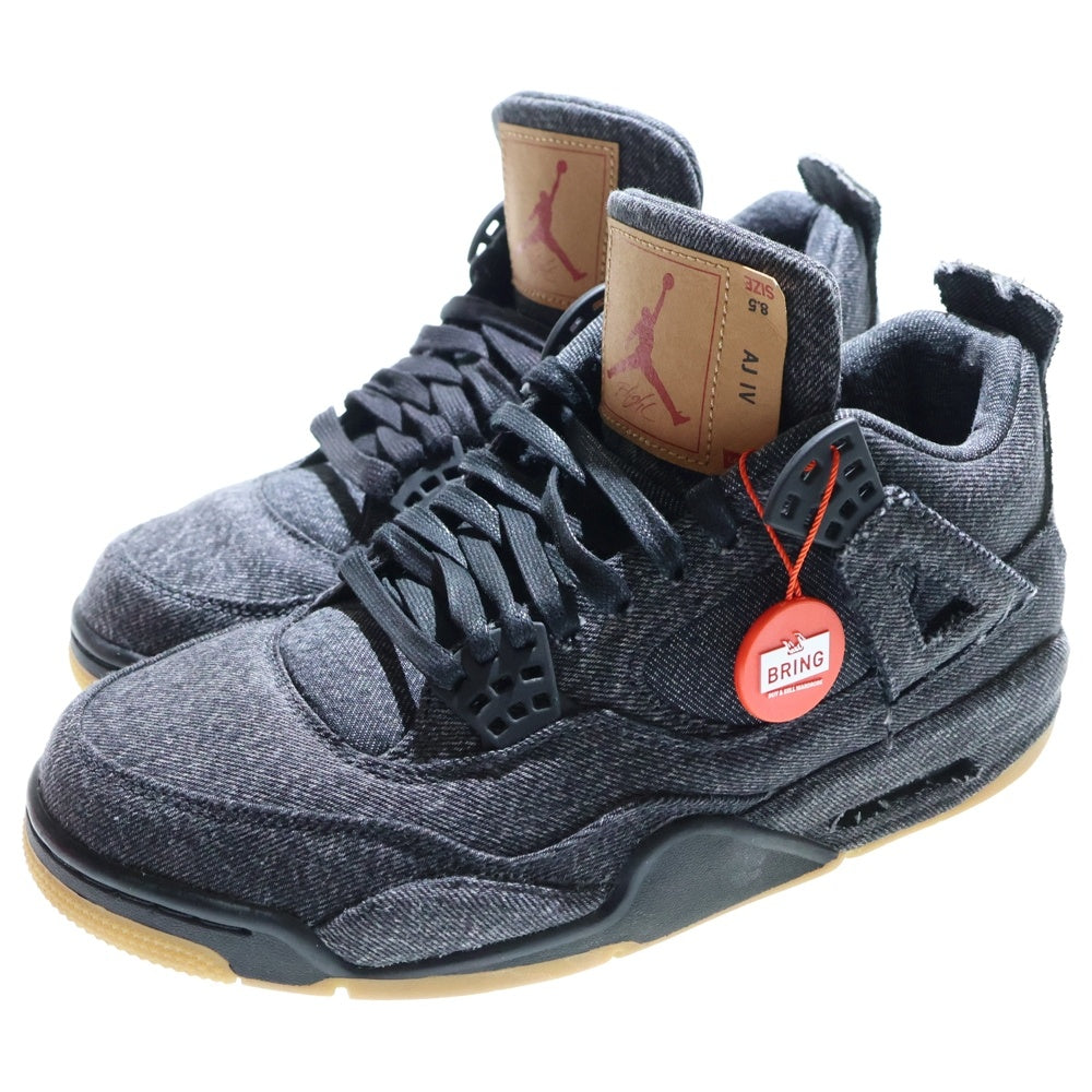 NIKE(ナイキ) ×Levi's AIR JORDAN 4 RETRO AO2571-001 リーバイス エアジョーダン4 デニム ハイカットスニーカー ブラック US8.5/26.5cm