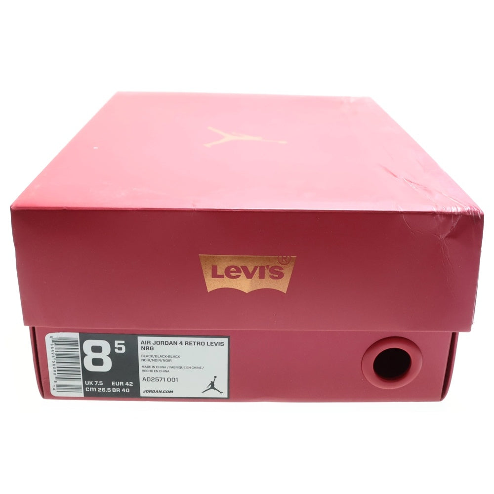 NIKE(ナイキ) ×Levi's AIR JORDAN 4 RETRO AO2571-001 リーバイス エアジョーダン4 デニム ハイカットスニーカー ブラック US8.5/26.5cm