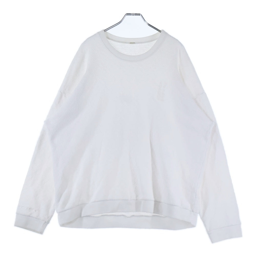 CHROME HEARTS(クロムハーツ) Y NOT Crewneck Sweat ワイノット 総柄クロス パイル地 クルーネックスウェット ホワイト