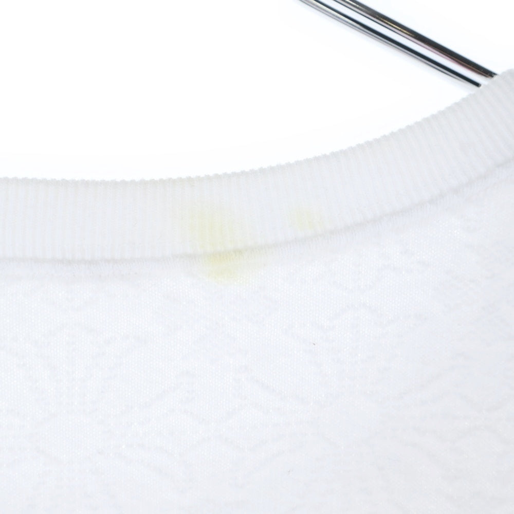 CHROME HEARTS(クロムハーツ) Y NOT Crewneck Sweat ワイノット 総柄クロス パイル地 クルーネックスウェット ホワイト