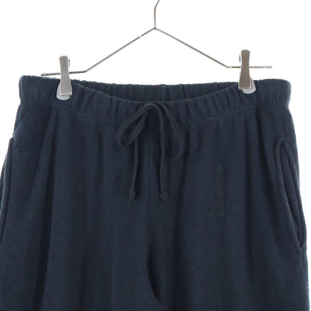 CHROME HEARTS(クロムハーツ) Y NOT CHプラス総柄 ロゴ刺繍 スウェットパンツ ブラック