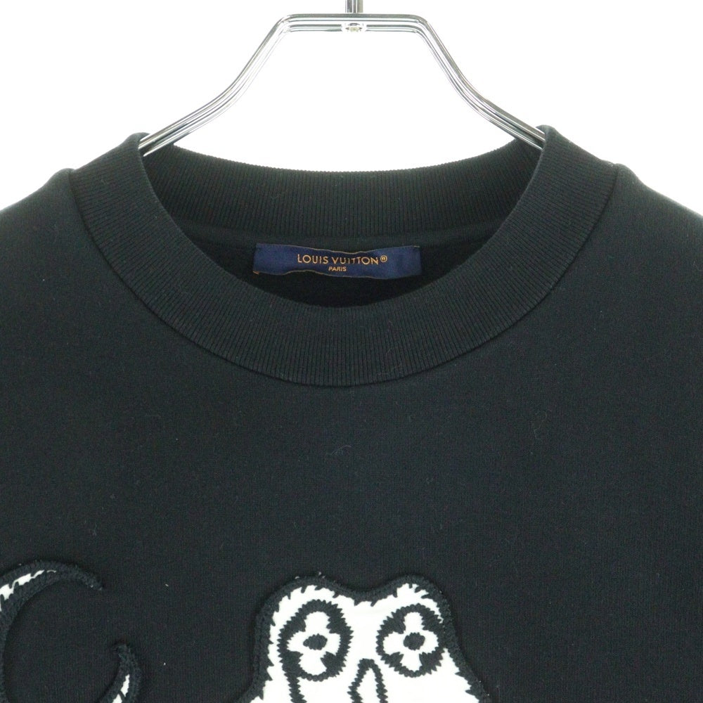 LOUIS VUITTON(ルイヴィトン) LVコミックス オウルパッチ クルーネックスウェットトレーナー ブラック RM231 VW3 HOY79W