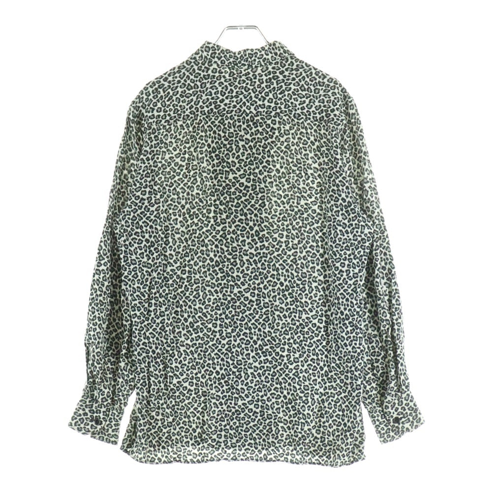 CELINE(セリーヌ) 20SS レオパード柄 ハワイアン長袖シャツ ブラック/ホワイト 2C268900H