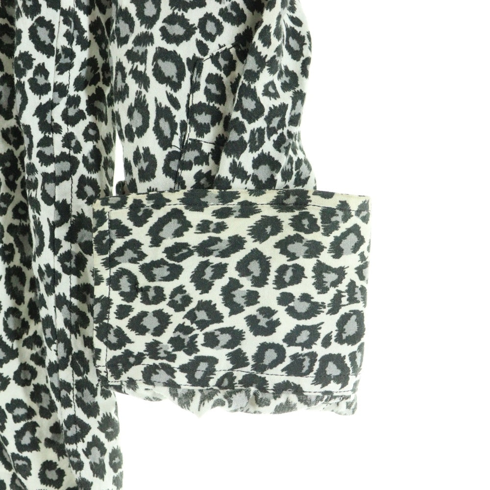 CELINE(セリーヌ) 20SS レオパード柄 ハワイアン長袖シャツ ブラック/ホワイト 2C268900H