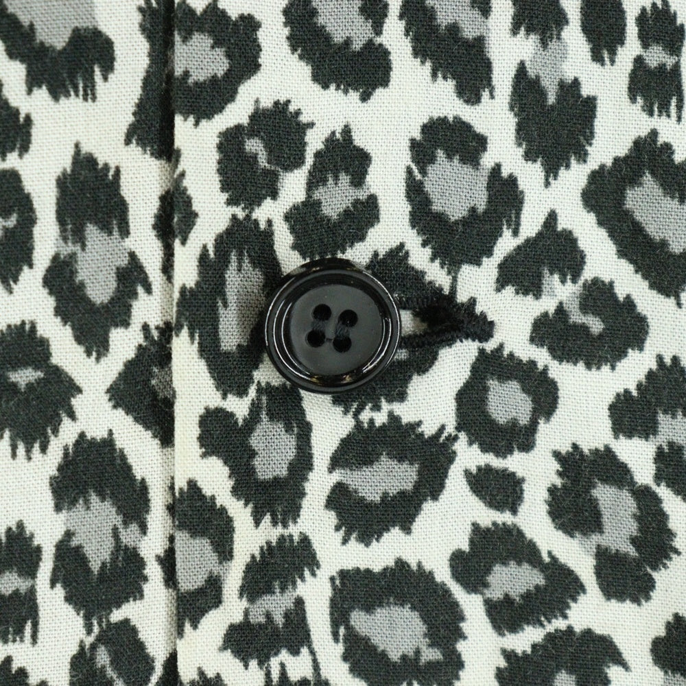 CELINE(セリーヌ) 20SS レオパード柄 ハワイアン長袖シャツ ブラック/ホワイト 2C268900H