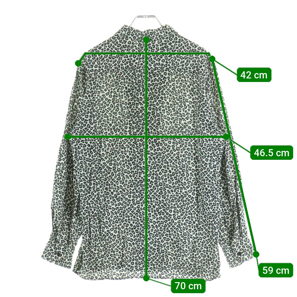 CELINE(セリーヌ) 20SS レオパード柄 ハワイアン長袖シャツ ブラック/ホワイト 2C268900H