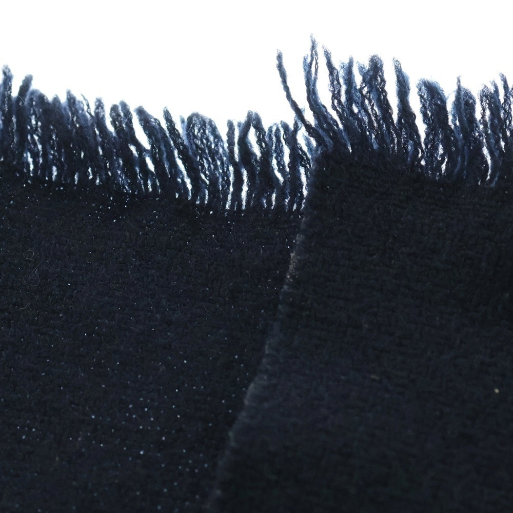 GUCCI(グッチ) ハチ刺繍 カシミヤ シルク マフラー ネイビー 475513