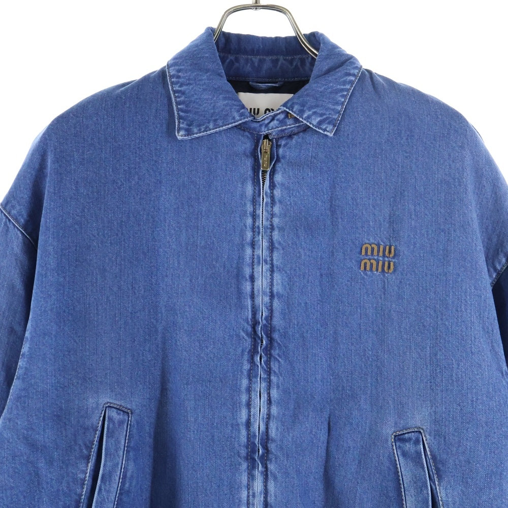 miumiu(ミュウミュウ) ロゴ刺繍 デニムダウンジャケット ダブルジップ インディゴ GWB219 S000 15PP