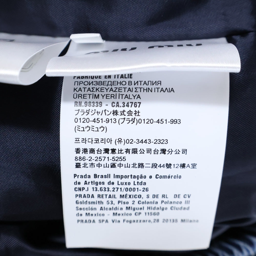 miumiu(ミュウミュウ) ロゴ刺繍 デニムダウンジャケット ダブルジップ インディゴ GWB219 S000 15PP